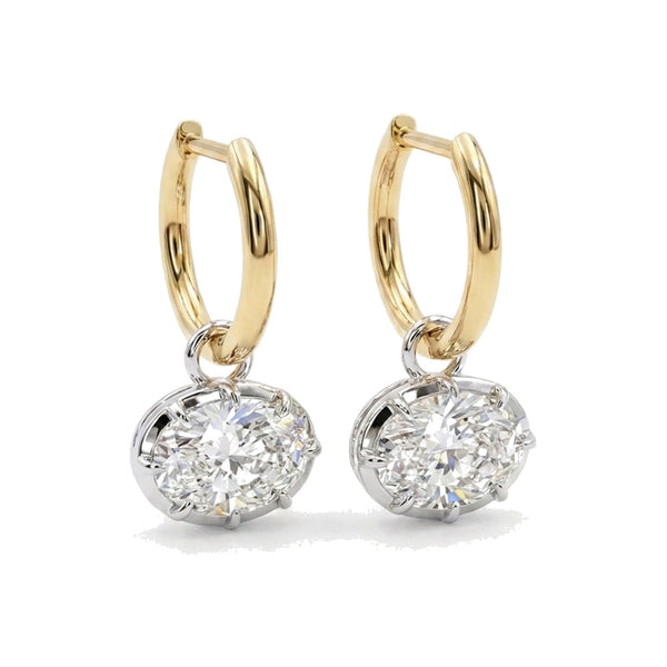 The Infinite Oval Lab-Grown Diamond Detachable Earrings, 14K Gold