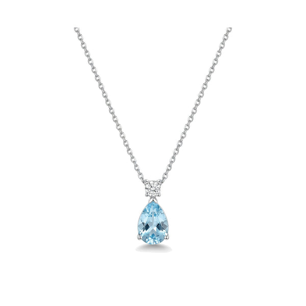 The Thalassa Fancy Blue Pear-Cut Diamond Pendant Necklace, 1.02 ct, 18K White Gold