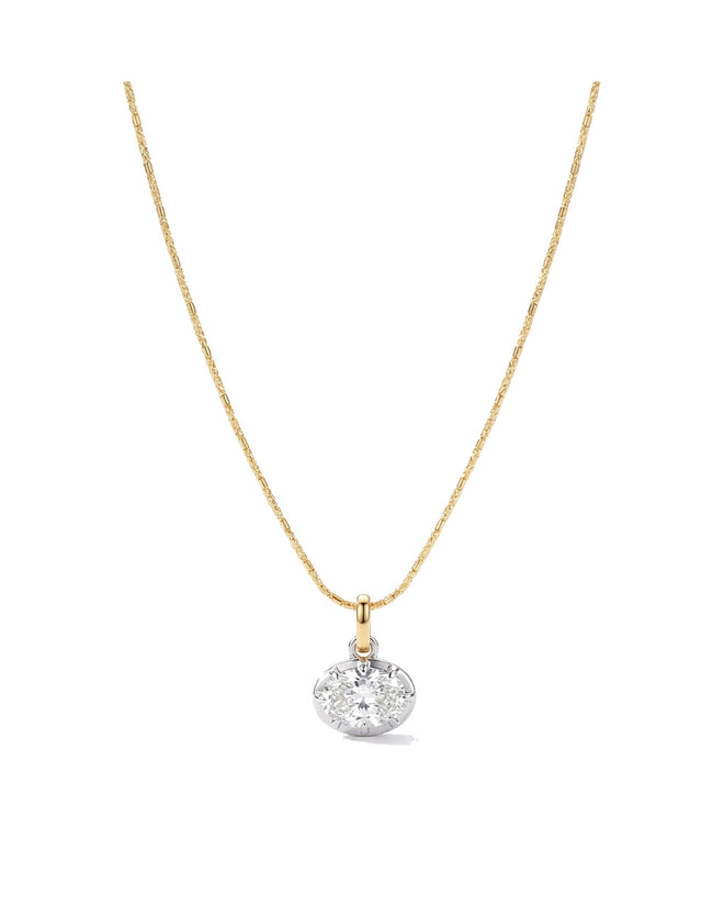 The Celestial 1.5ct Oval Lab Diamond Pendant & Solid 18K Gold Chain Set