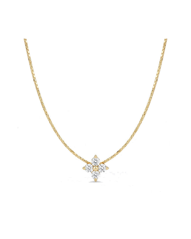 The Celestial Four-Petal Lab Diamond Station Choker Necklace