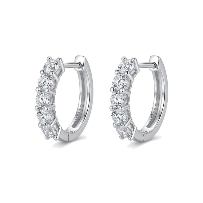 The Classic 1.00ctw Shared Prong Diamond Huggie Hoop Earrings in 14K & 18K Gold