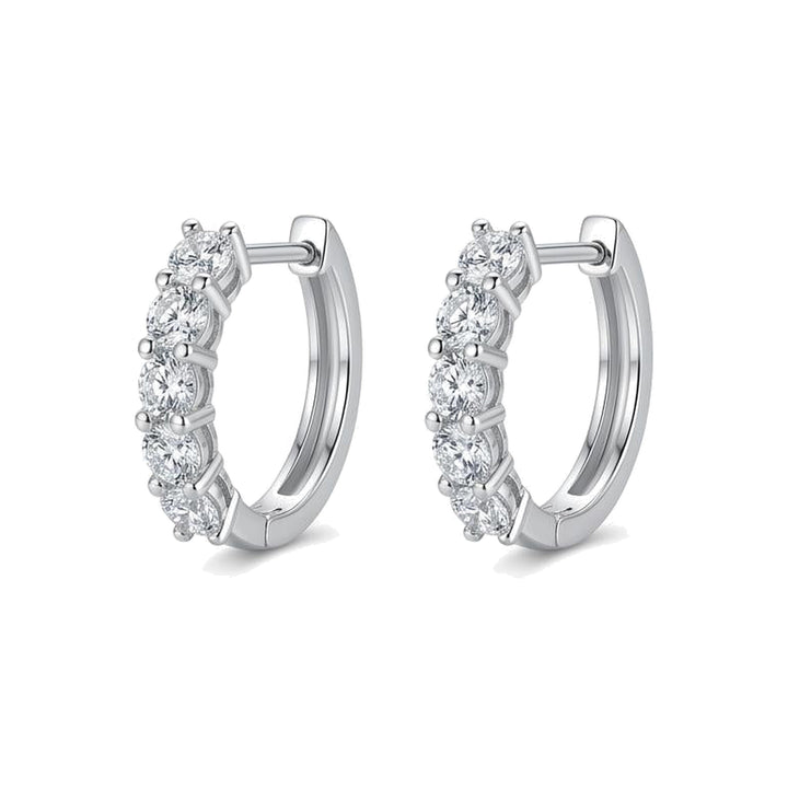 The Classic shared-prong round lab-grown diamond huggie hoop earrings