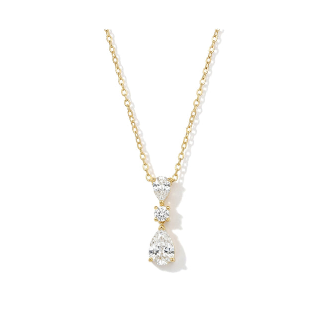 0.80ctw Pear Lab-Grown Diamond Pendant Necklace in 18K Gold