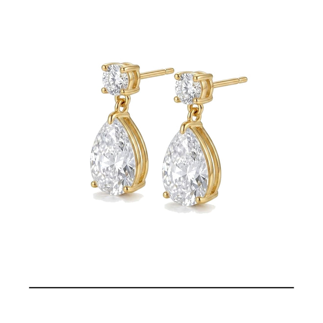 1.20ctw Pear Lab-Grown Diamond Drop Earrings in 18K Gold